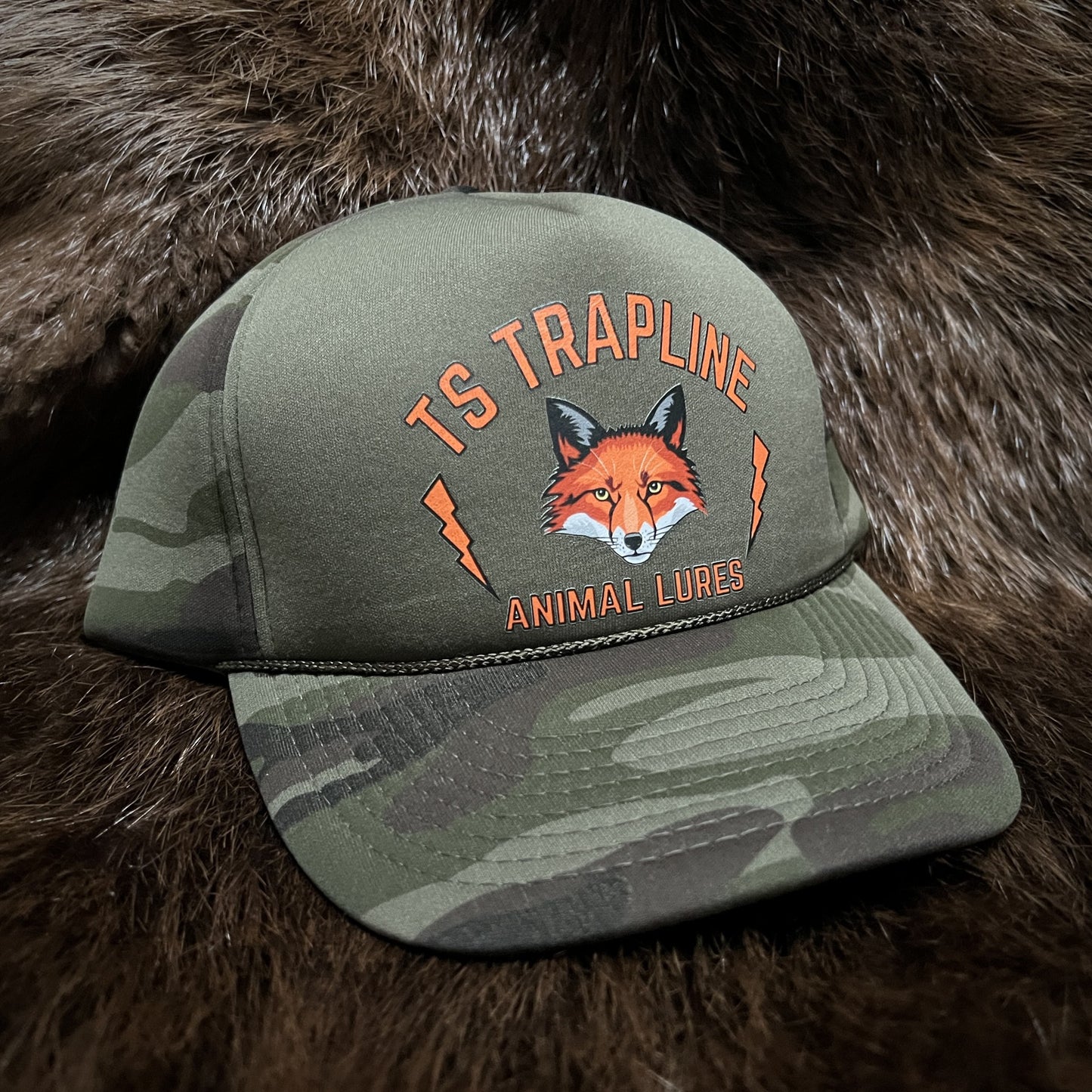 Retro Woodland Camo Winter Foam Trucker with TS Thunderfox Logo