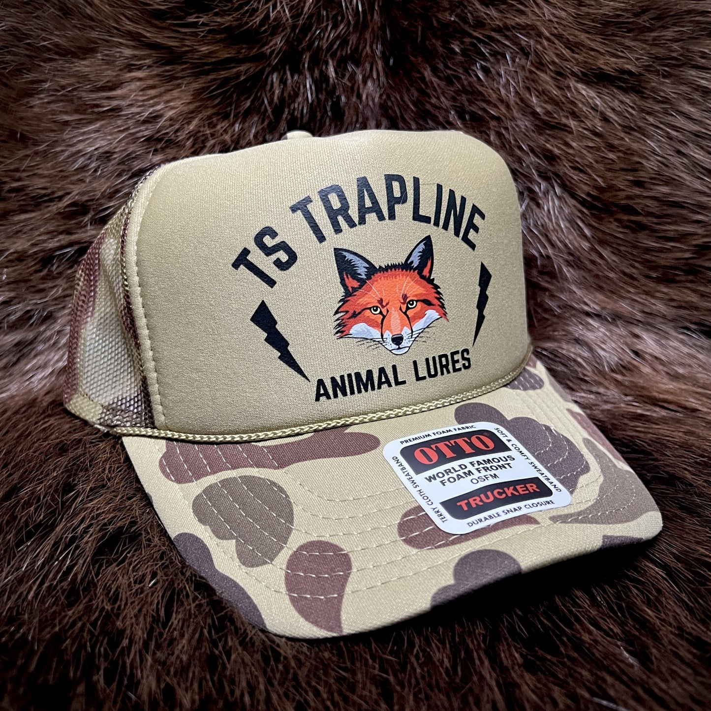 Retro Camo Foam Trucker with TS Thunderfox Logo (Hunter Camo)