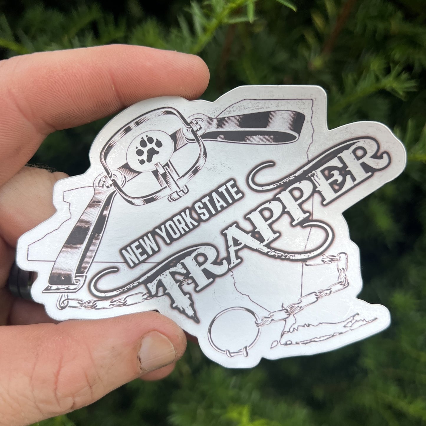 4” New York State Trapper Decal - Matte Metallic