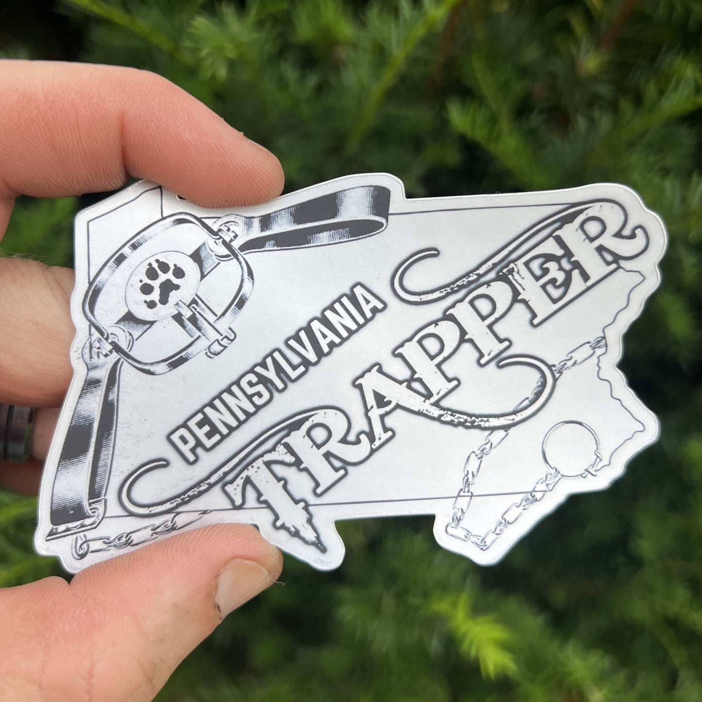 4” Pennsylvania Trapper Decal - Matte Metallic