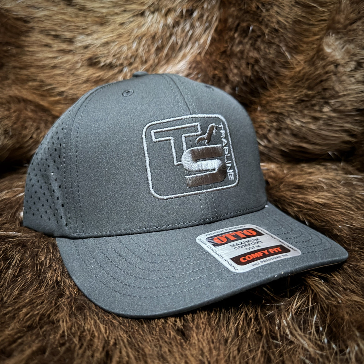 Black Performance Stretch Cap w/ Laser Perforated Back