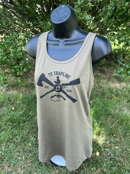 Ladies Ax & Rifle Jersey Racerback Tank - OD Green