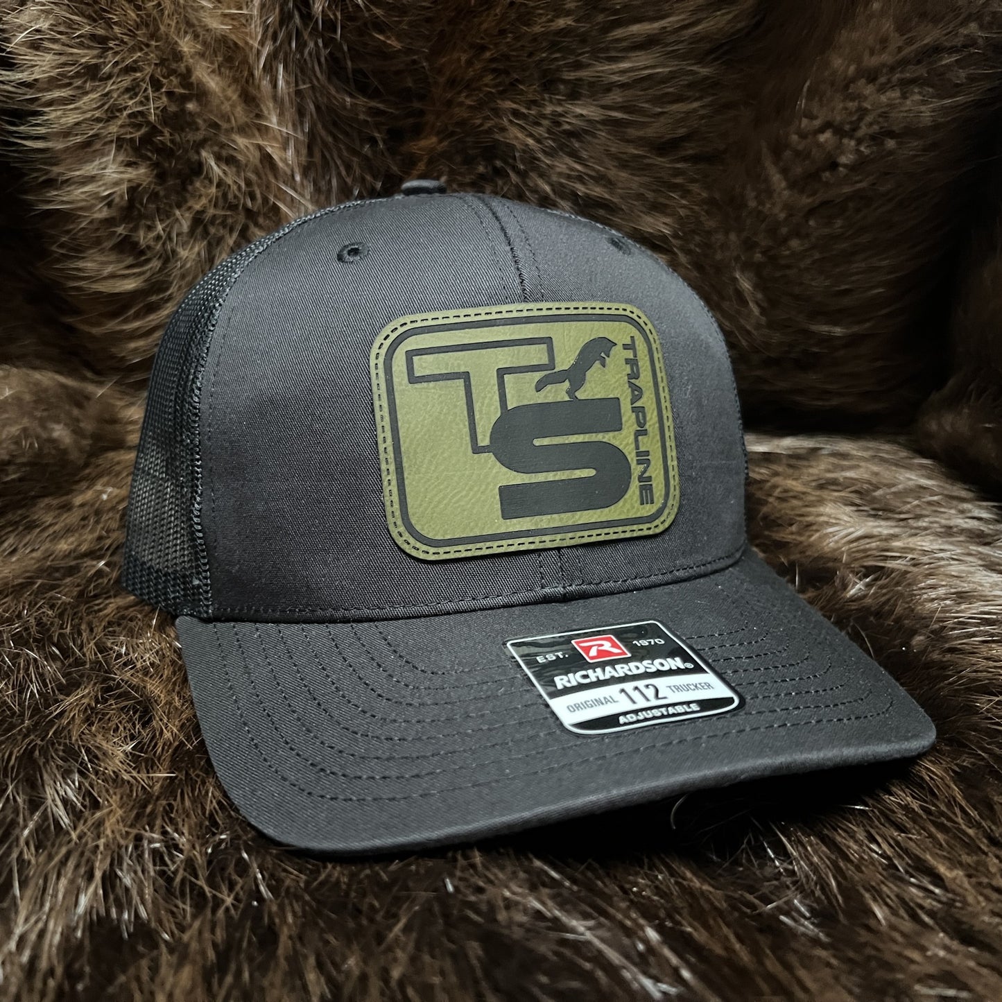 Richardson 112 Mesh Back Trucker Hat w/ Olive TS Logo Patch