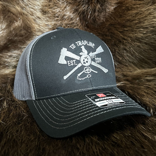 Richardson 112 w/ TS Ax & Rifle logo Black/Charcoal Mesh
