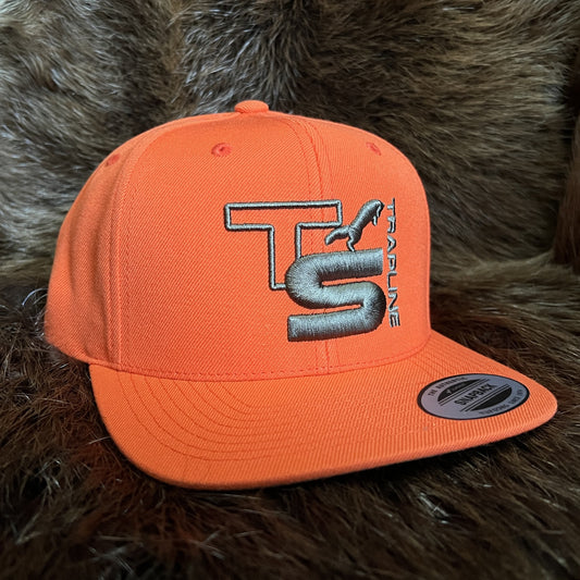 Flat Bill SnapBack w/ TS logo - Orange/Charcoal embroidery