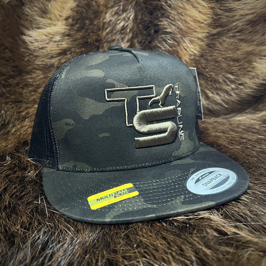 Flat Bill Mesh SnapBack w/ TS logo - Multicam Black