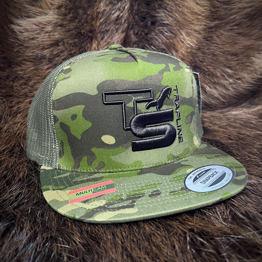 Flat Bill Mesh SnapBack w/ TS logo - Multicam Green