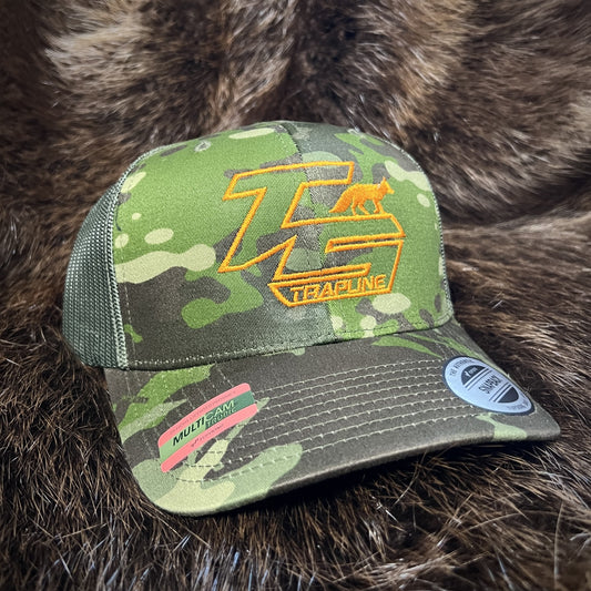 Mesh Back Trucker w/ TS Laser logo - Multicam Green