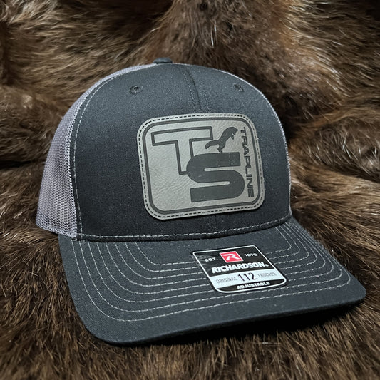 Richardson 112 Mesh Back Trucker Hat w/ Gray Leather TS Logo Patch