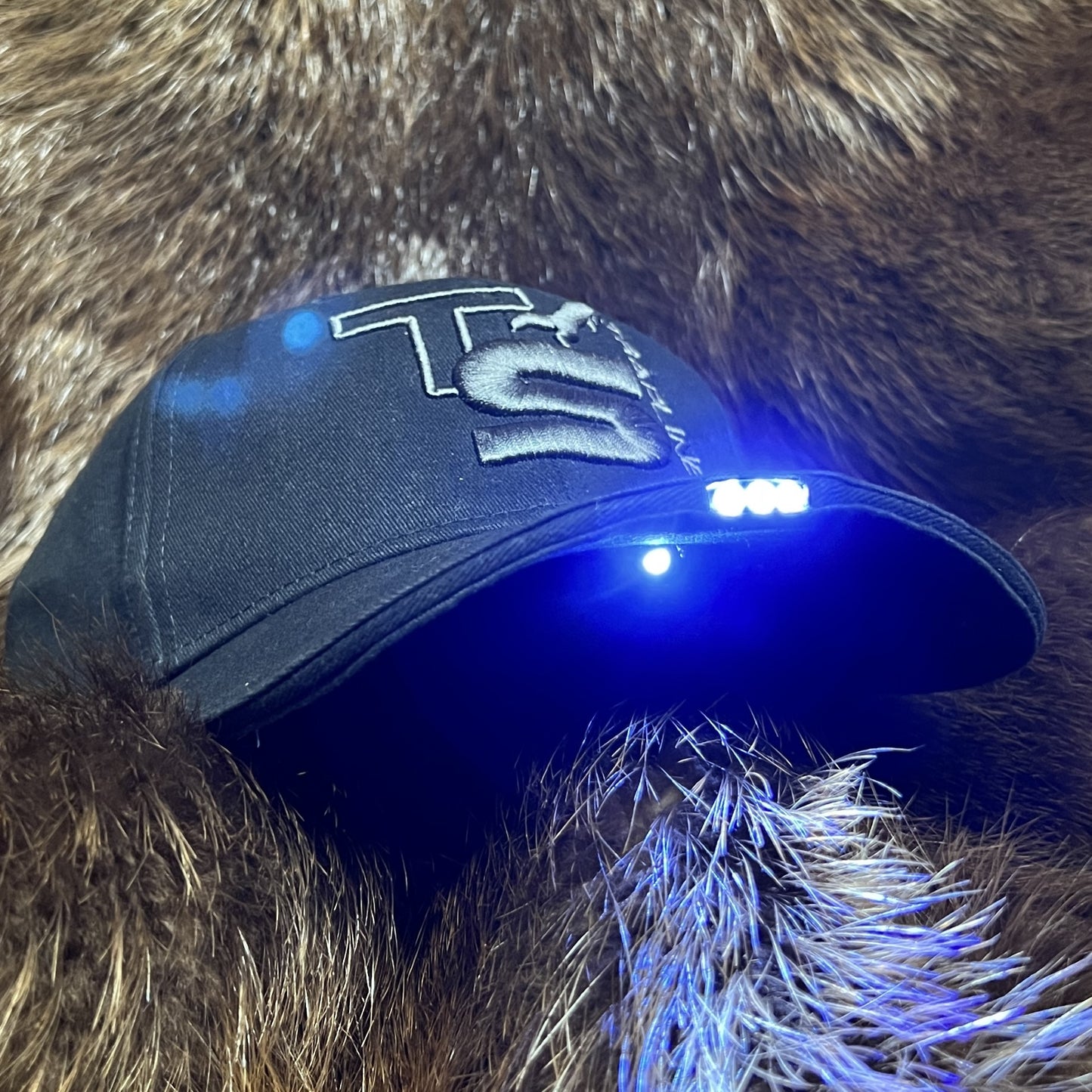 “TRAPLINE SERIES” Lighted Cap w/ 3 settings - Black w/ Tonal 3D Embroidery NIGHT EDITION