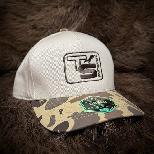 Two-Tone Ivory/Duck Camo Hat with TS Logo