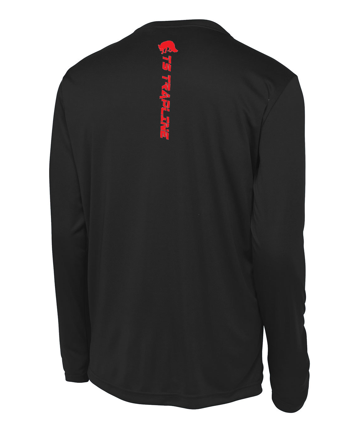 TS Red Text Polyester Athletic Long Sleeved T