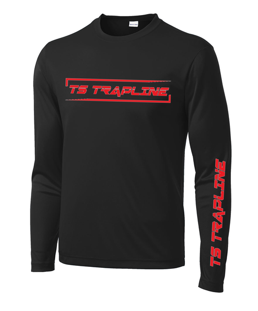 TS Red Text Polyester Athletic Long Sleeved T